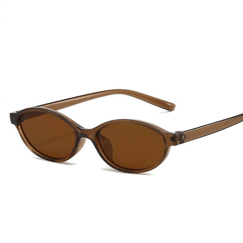 Retro slim-frame oval sunglasses