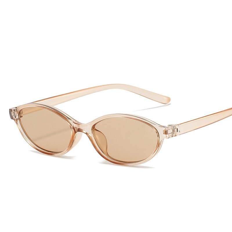 Retro slim-frame oval sunglasses